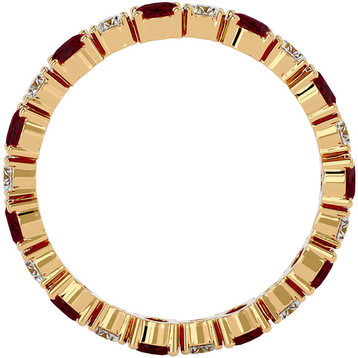 Eternity Ring Size 8 3 3/4 Carat Ruby and Diamond Eternity Ring In 14 Karat Yellow Gold