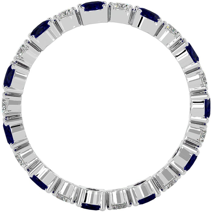 Eternity Ring Size 8.5 3 3/4 Carat Sapphire and Moissanite Eternity Ring In 14 Karat White Gold