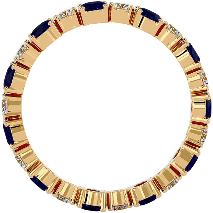 Eternity Ring Size 5 3 Carat Sapphire and Moissanite Eternity Ring In 14 Karat Yellow Gold