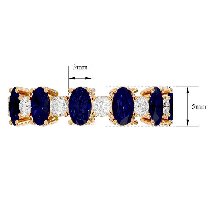 Eternity Ring Size 8.5 3 3/4 Carat Sapphire and Diamond Eternity Ring In 14 Karat Yellow Gold