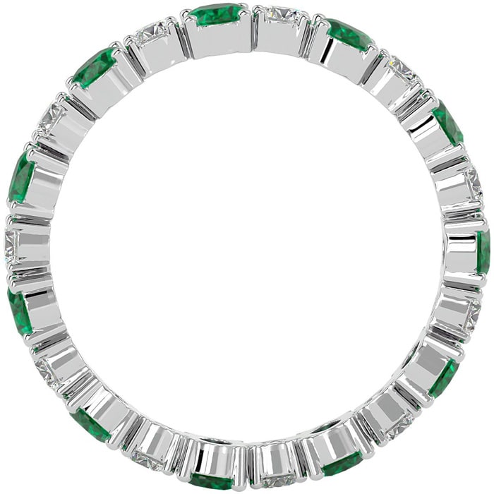 Eternity Ring Size 5 3 Carat Emerald and Diamond Eternity Ring In 14 Karat White Gold
