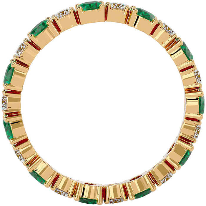 Eternity Ring Size 8.5 3 3/4 Carat Emerald and Diamond Eternity Ring In 14 Karat Yellow Gold