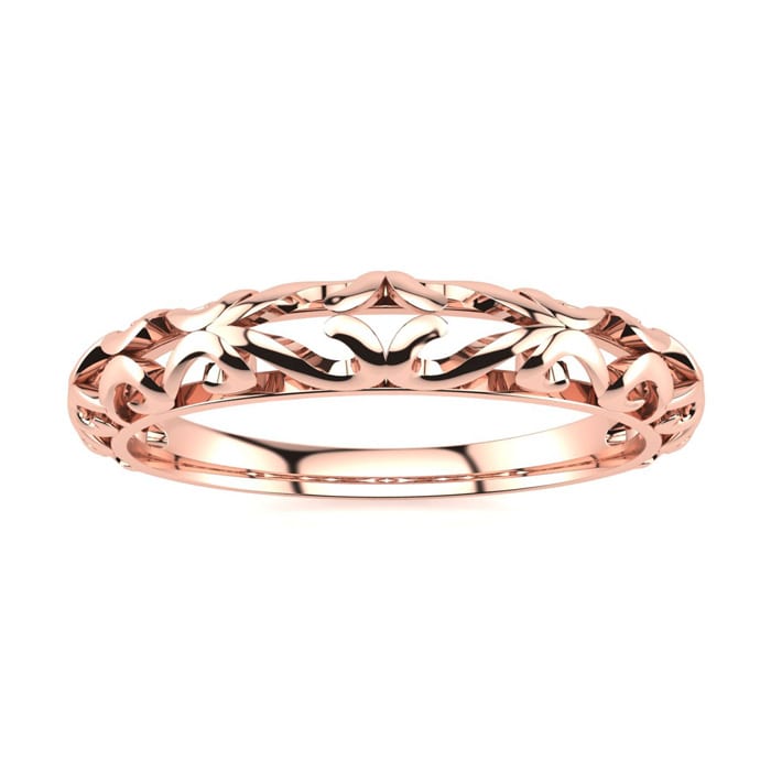 Matching Vintage Engagement Wedding Band In 14 Karat Rose Gold