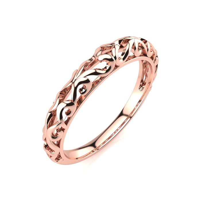 Matching Vintage Engagement Wedding Band In 14 Karat Rose Gold