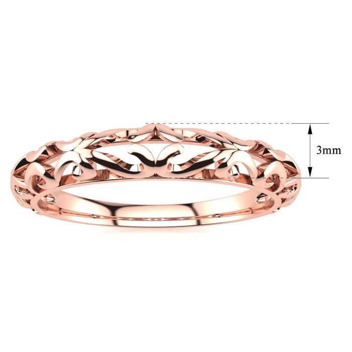 Matching Vintage Engagement Wedding Band In 14 Karat Rose Gold