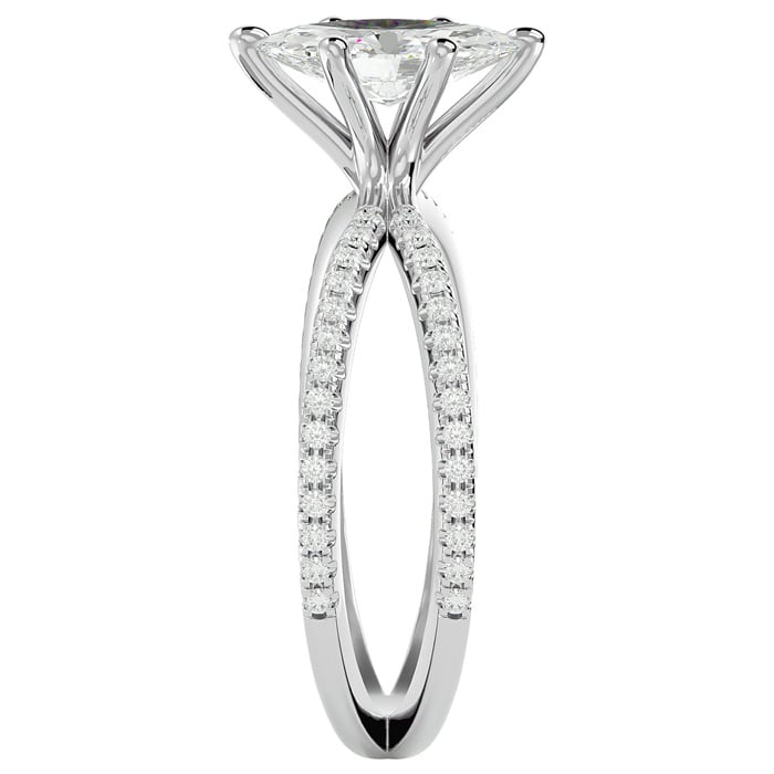 1 1/4 Carat Marquise Shape Diamond Engagement Ring In 14 Karat White Gold