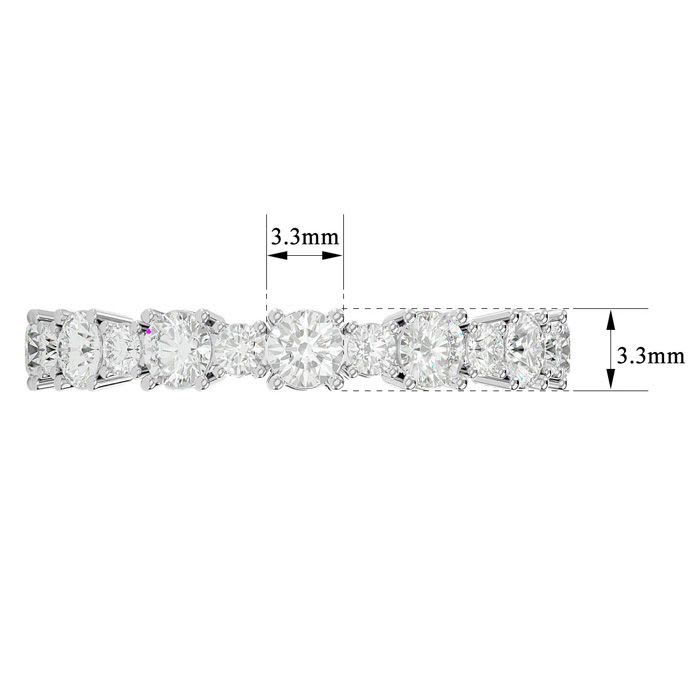 1 1/2 Carat Moissanite Eternity Ring In 14 Karat White Gold, Ring Size 5.5