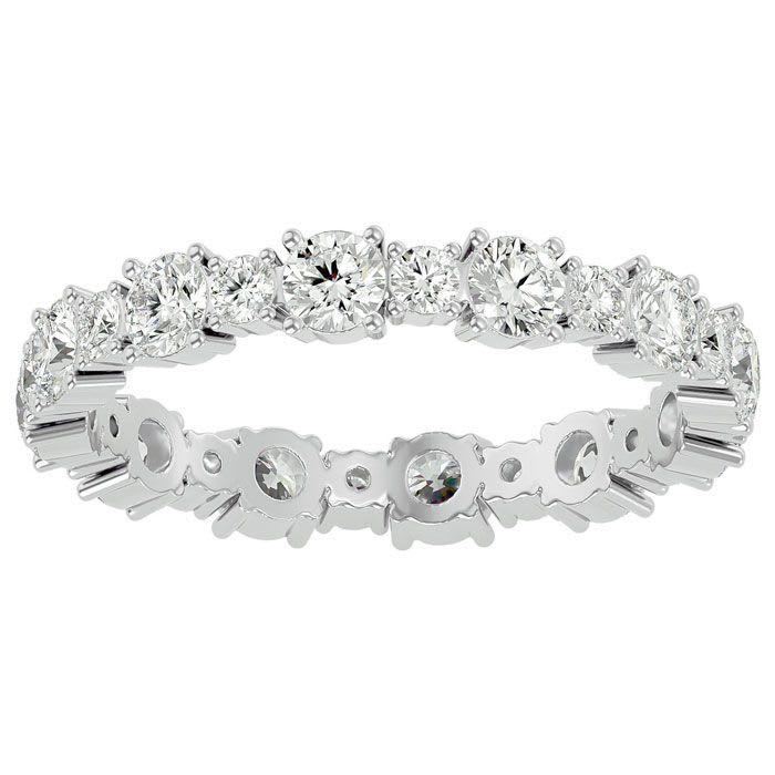 1 1/2 Carat Moissanite Eternity Ring In 14 Karat White Gold, Ring Size 8.5