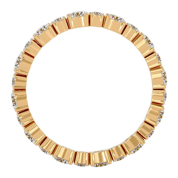 1 1/2 Carat Moissanite Eternity Ring In 14 Karat Yellow Gold, Ring Size 8