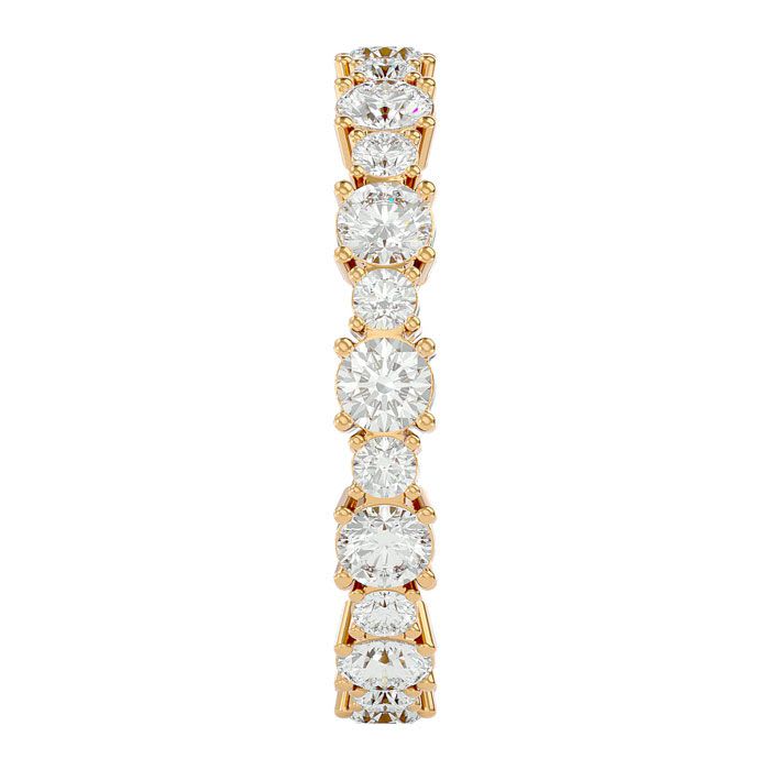 1 1/2 Carat Moissanite Eternity Ring In 14 Karat Yellow Gold, Ring Size 8