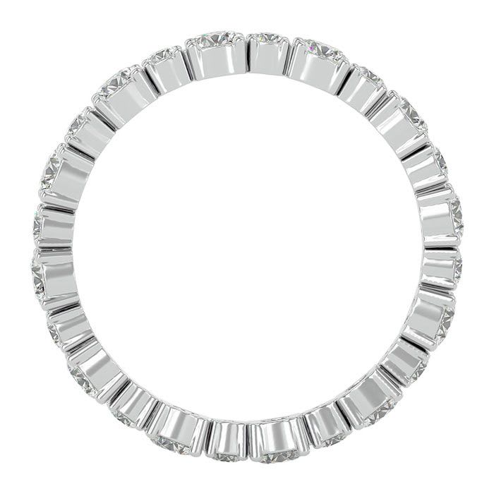 1 1/2 Carat Diamond Eternity Ring In 14 Karat White Gold, Ring Size 5.5