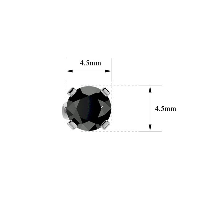 3/4ct Black Diamond Stud Earrings in 14k White Gold