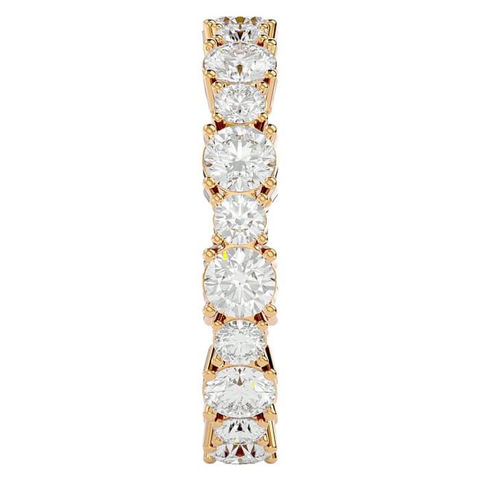 2 1/2 Carat Moissanite Eternity Ring In 14 Karat Yellow Gold, Ring Size 8.5