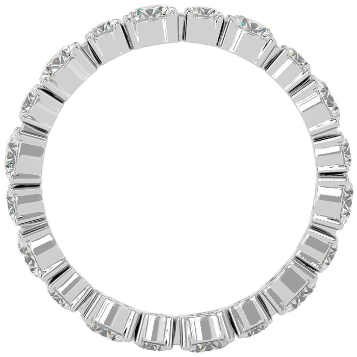 2 1/4 Carat Diamond Eternity Ring In 14 Karat White Gold, Ring Size 6