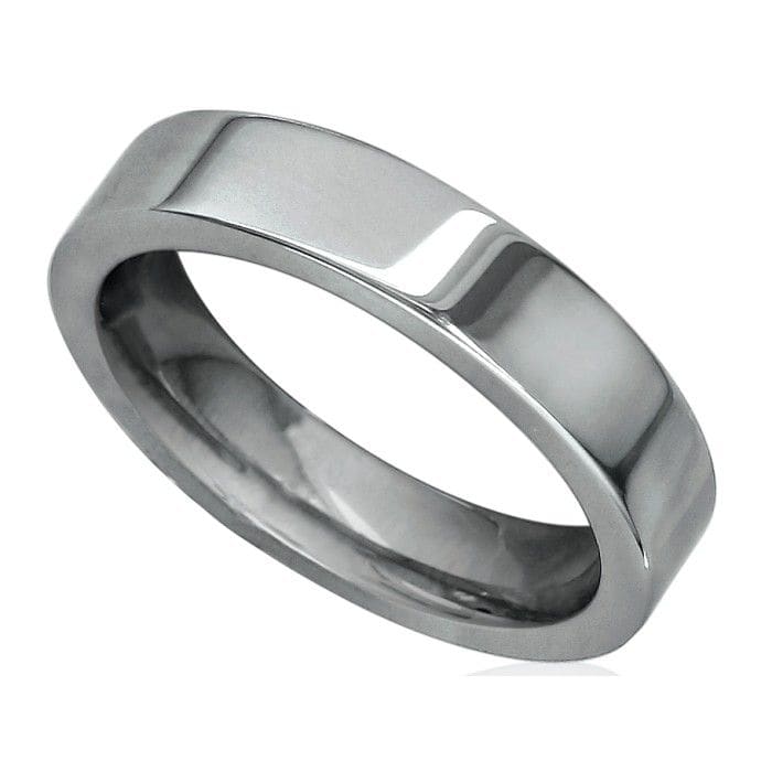 Classic 4mm Flat Comfort Fit Tungsten Wedding Band