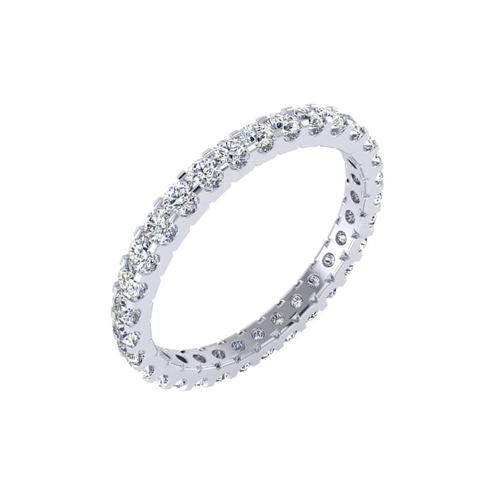 1 Carat Round Diamond Eternity Ring In Platinum, Ring Size 8.5