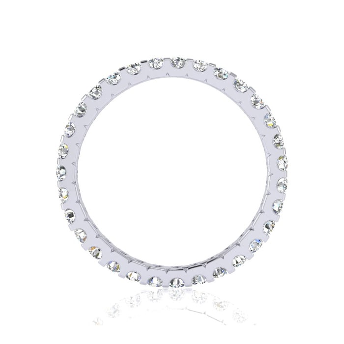 1 Carat Round Diamond Eternity Ring In 14 Karat White Gold, Ring Size 5.5