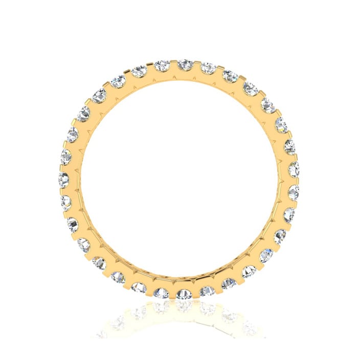 1 Carat Round Diamond Eternity Ring In 14 Karat Yellow Gold, Ring Size 6