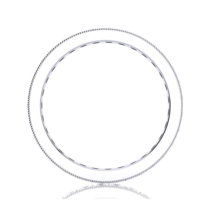 1 Carat Round Diamond Milgrain Eternity Ring In 14 Karat White Gold, Ring Size 6.5