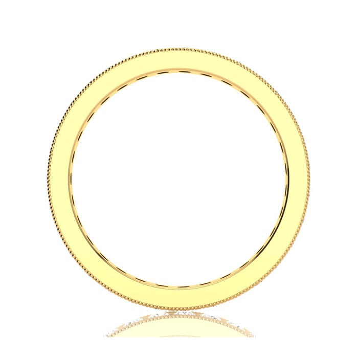 1 Carat Round Diamond Milgrain Eternity Ring In 14 Karat Yellow Gold, Ring Size 7