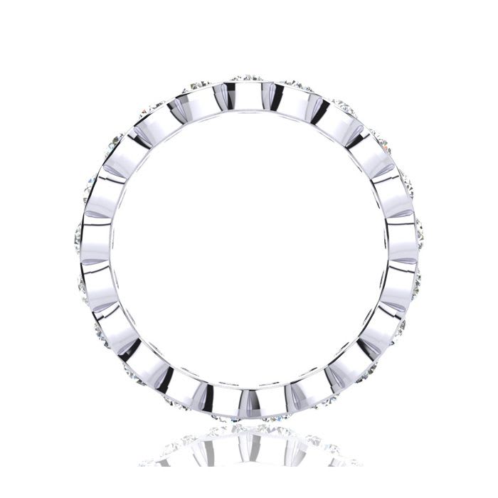 1 1/2 Carat Round Diamond Bezel Set Eternity Ring In Platinum, Ring Size 7