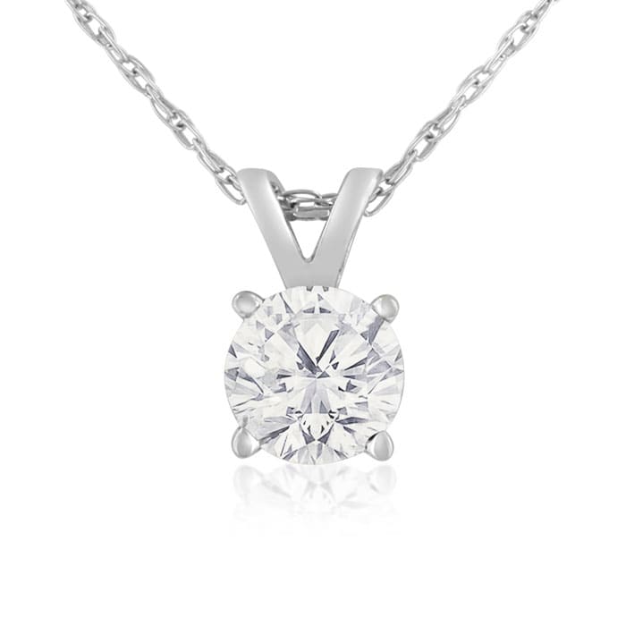 2/3ct 14k White Gold Diamond Pendant