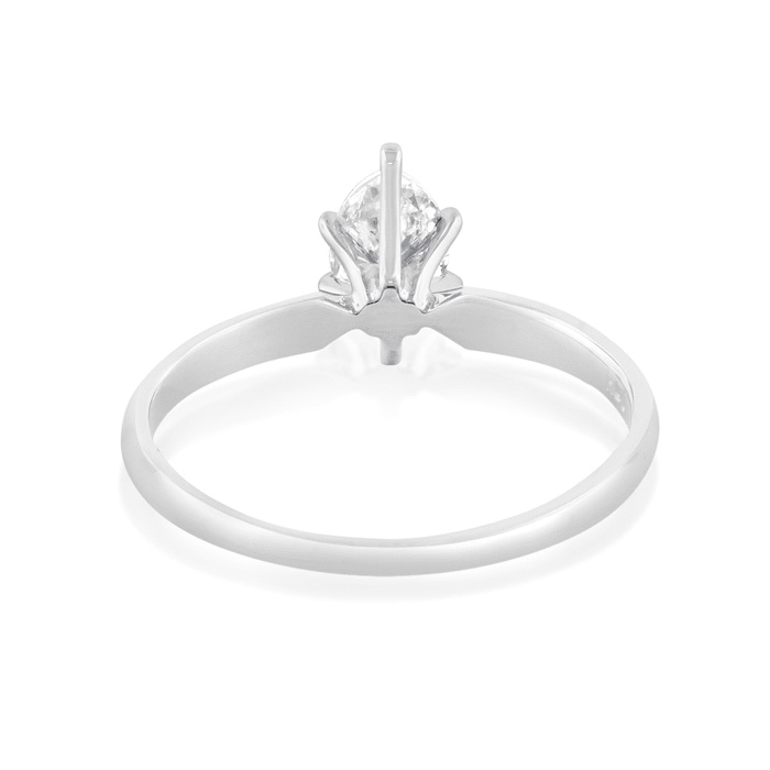 Cheap Engagement Rings, 1/2 Carat Marquise Diamond Solitaire Ring in 14K White Gold
