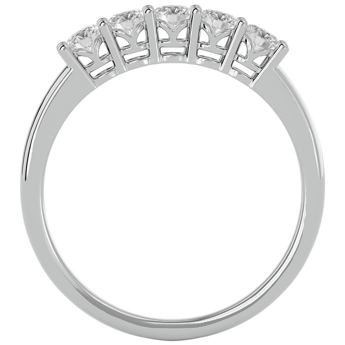 1/2 Carat Five Diamond Wedding Band In White Gold
