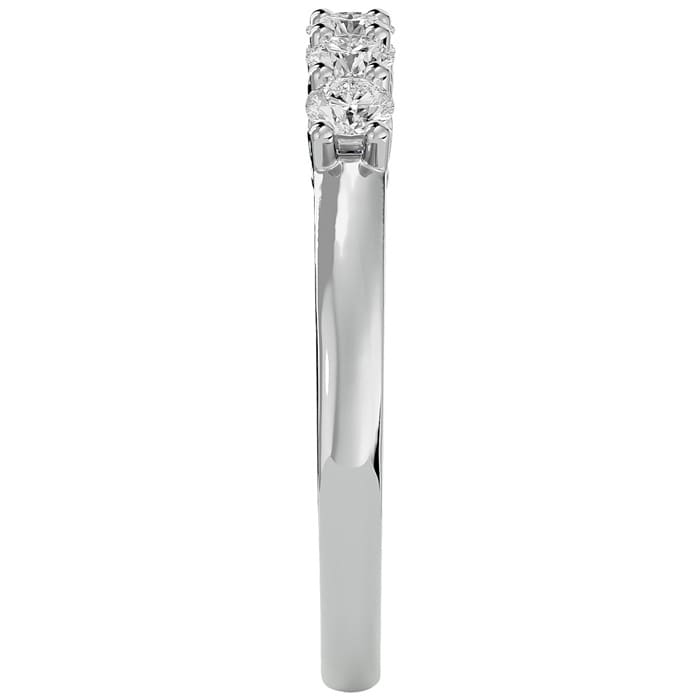 1/2 Carat Five Diamond Wedding Band In White Gold