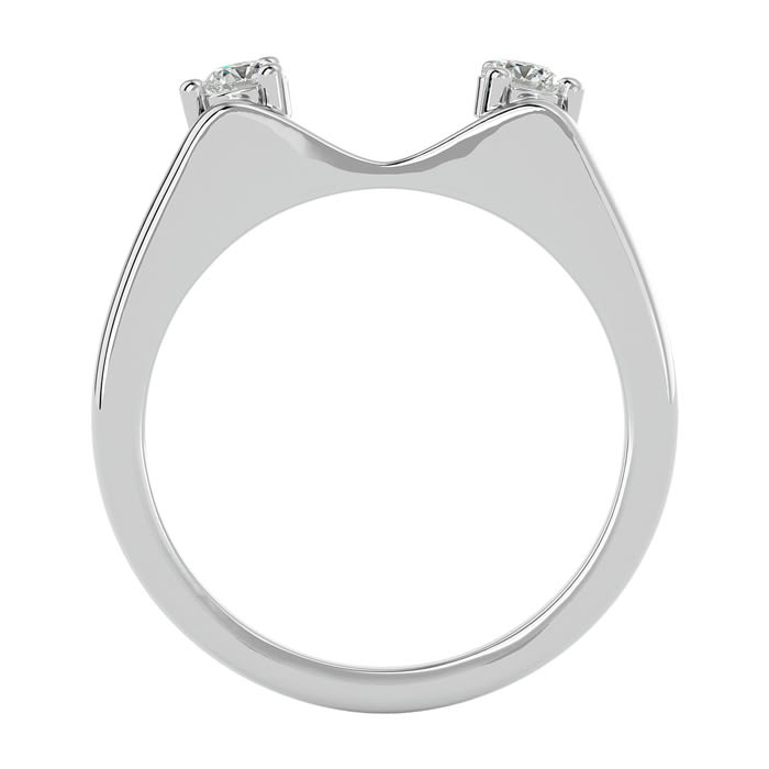 1/5 Carat Moissanite Ring Enhancer For 3/4 Carat Solitaire In 14 Karat White Gold