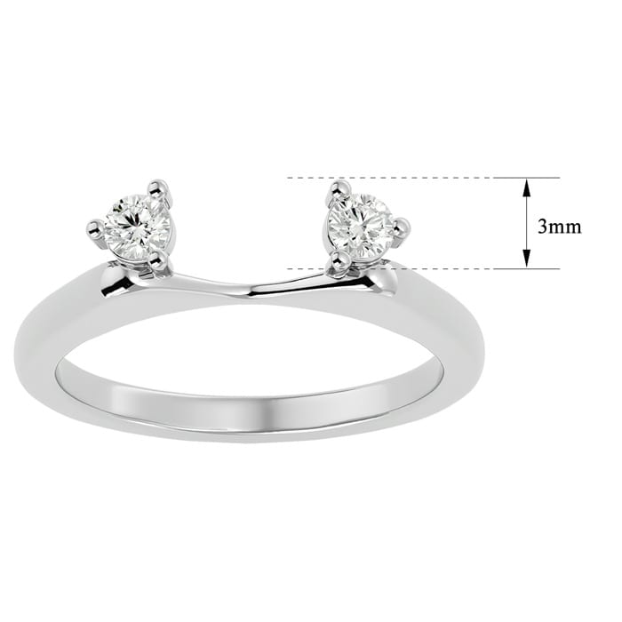 1/5 Carat Moissanite Ring Enhancer For 3/4 Carat Solitaire In 14 Karat White Gold