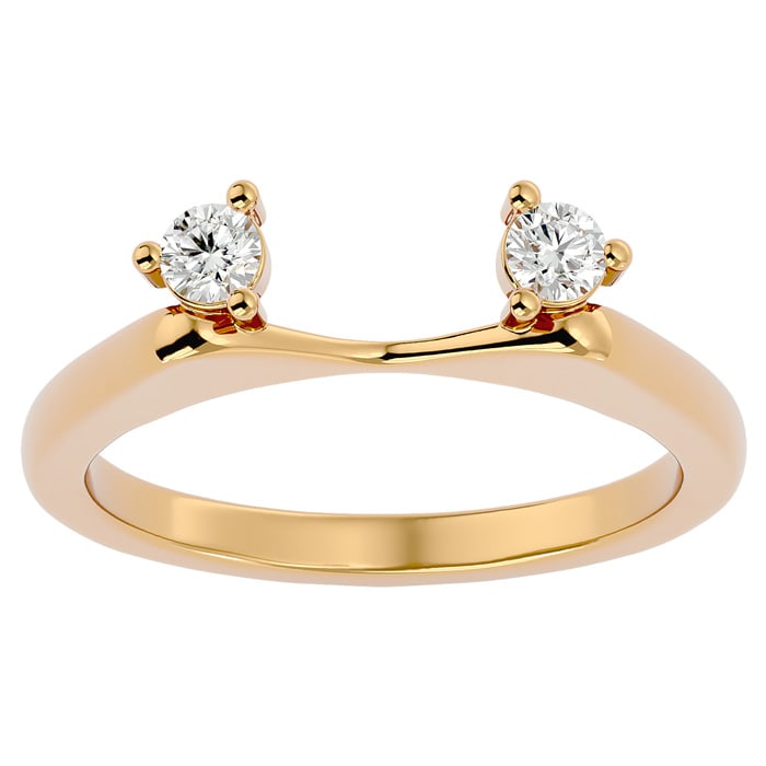 1/5 Carat Moissanite Ring Enhancer For 3/4 Carat Solitaire In 14 Karat Yellow Gold