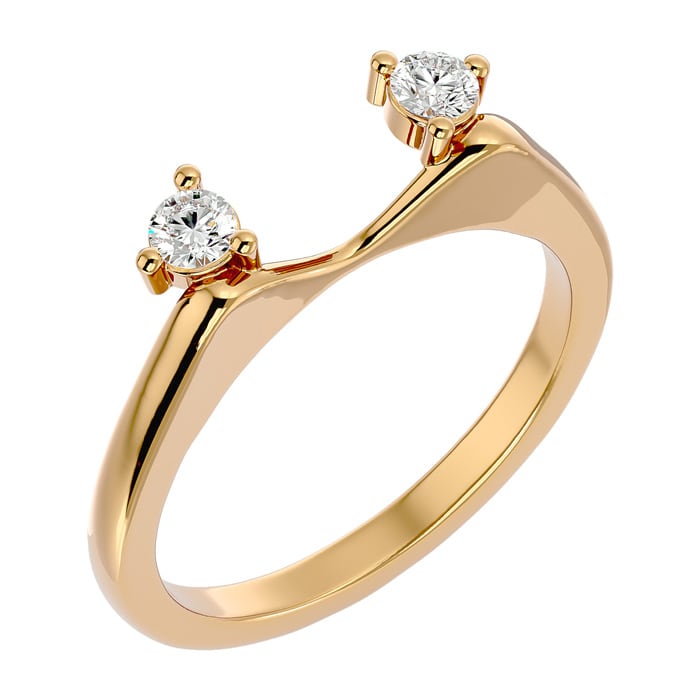 1/5 Carat Moissanite Ring Enhancer For 3/4 Carat Solitaire In 14 Karat Yellow Gold