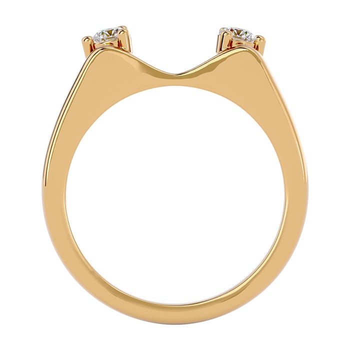 1/5 Carat Moissanite Ring Enhancer For 3/4 Carat Solitaire In 14 Karat Yellow Gold