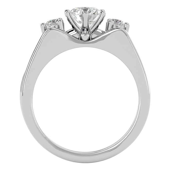 3/4 Carat Moissanite Solitaire Ring With 1/5 Carat Enhancer In 14 Karat White Gold