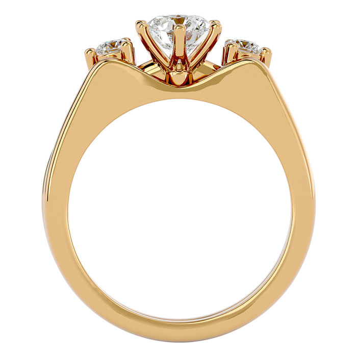 3/4 Carat Diamond Solitaire Ring With 1/5 Carat Enhancer In 14 Karat Yellow Gold