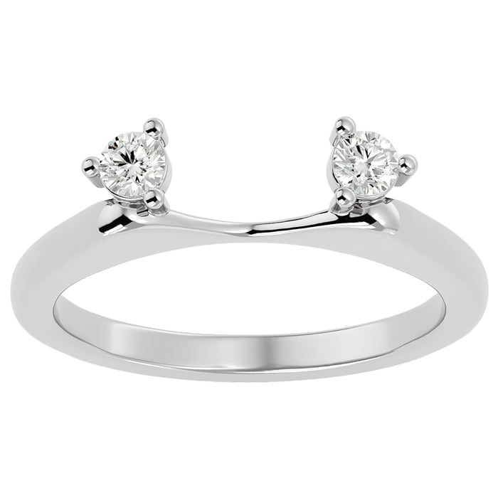 1/5 Carat Moissanite Ring Enhancer For 1 Carat Solitaire In 14 Karat White Gold