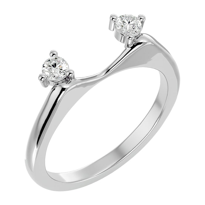 1/5 Carat Diamond Ring Enhancer For 1 Carat Solitaire In 14 Karat White Gold