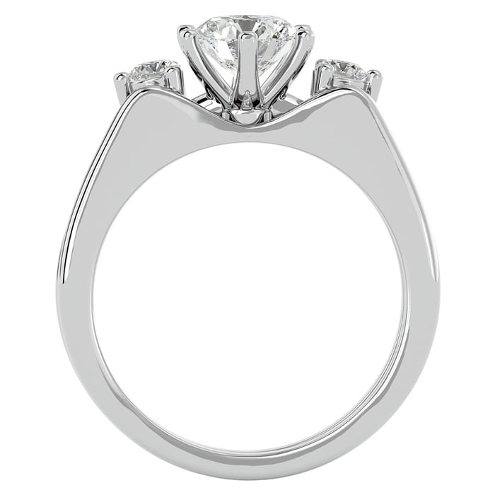1 Carat Diamond Solitaire Ring With 1/5 Carat Enhancer In 14 Karat White Gold