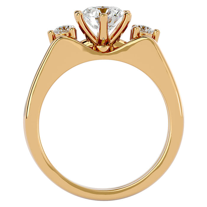 1 Carat Diamond Solitaire Ring With 1/5 Carat Enhancer In 14 Karat Yellow Gold