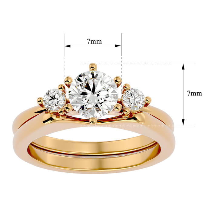 1 Carat Diamond Solitaire Ring With 1/5 Carat Enhancer In 14 Karat Yellow Gold