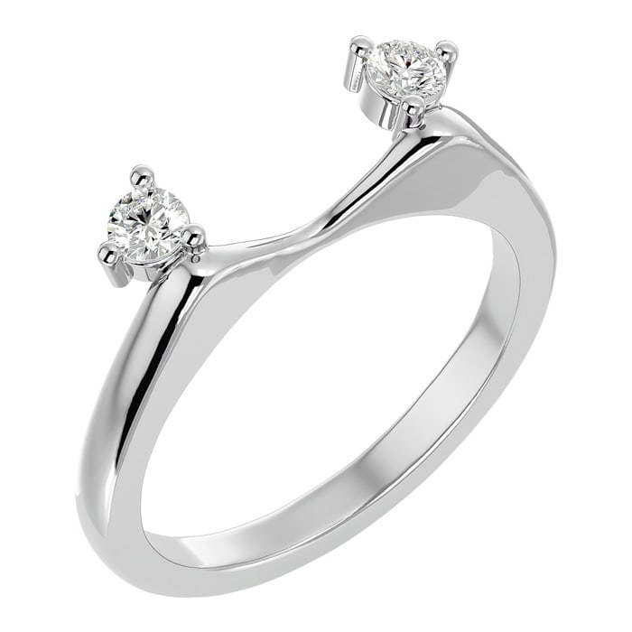 1/5 Carat Moissanite Ring Enhancer For 1 1/2 Carat Solitaire In 14 Karat White Gold
