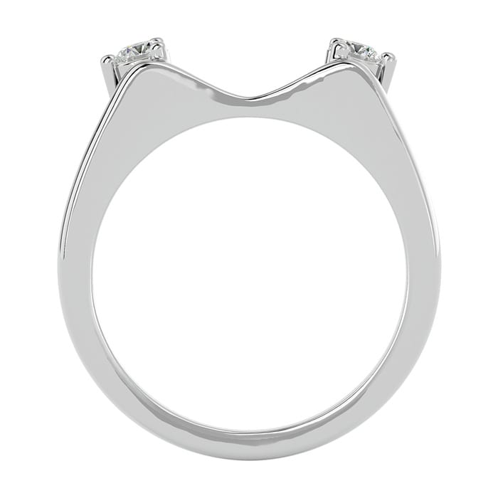 1/5 Carat Moissanite Ring Enhancer For 1 1/2 Carat Solitaire In 14 Karat White Gold