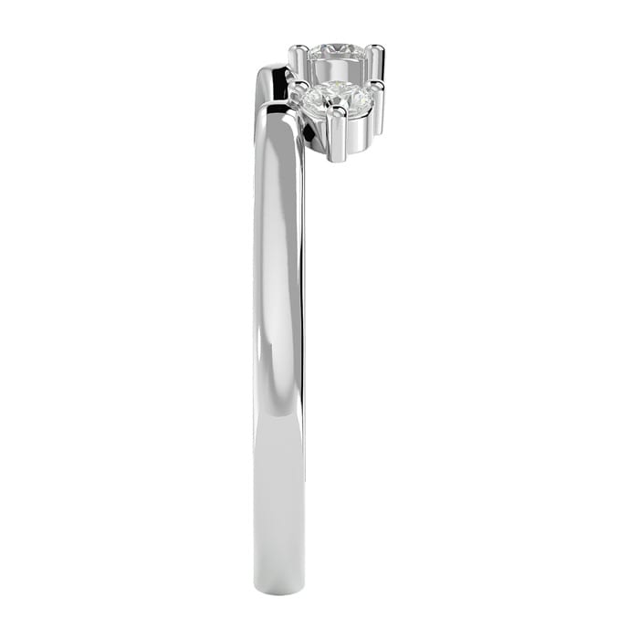 1/5 Carat Moissanite Ring Enhancer For 1 1/2 Carat Solitaire In 14 Karat White Gold