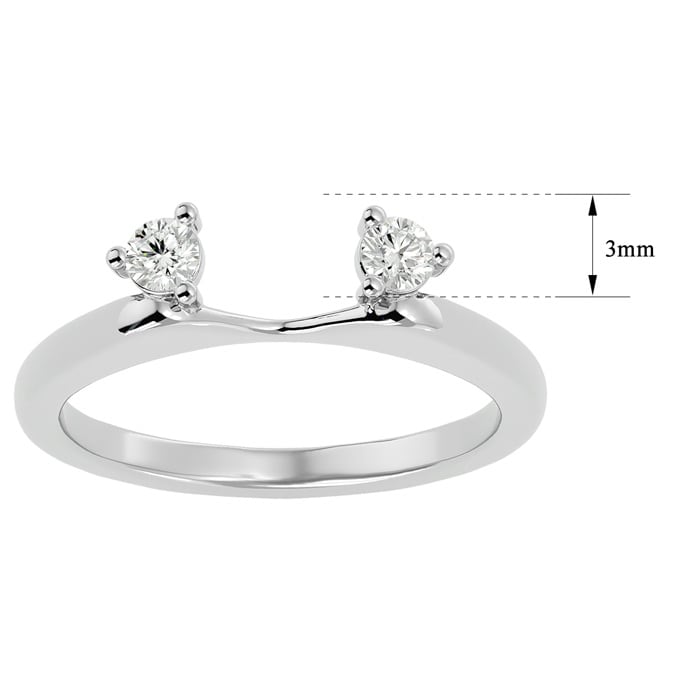 1/5 Carat Moissanite Ring Enhancer For 1 1/2 Carat Solitaire In 14 Karat White Gold