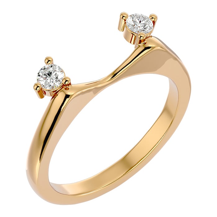 1/5 Carat Moissanite Ring Enhancer For 1 1/2 Carat Solitaire In 14 Karat Yellow Gold