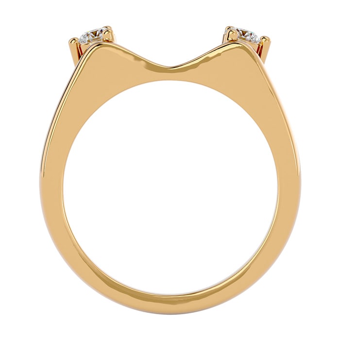 1/5 Carat Moissanite Ring Enhancer For 1 1/2 Carat Solitaire In 14 Karat Yellow Gold