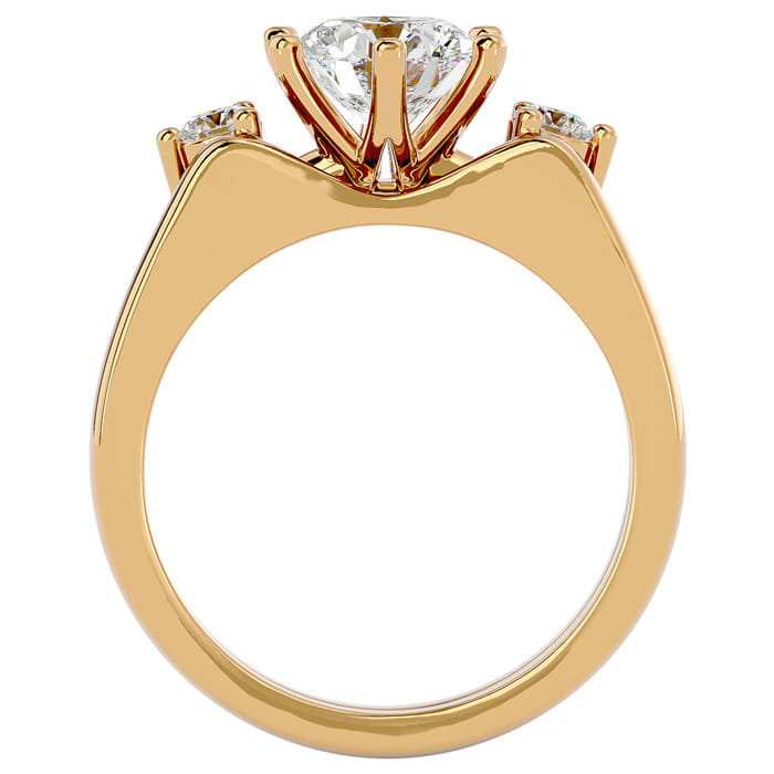 1 1/2 Carat Diamond Solitaire Ring With 1/5 Carat Enhancer In 14 Karat Yellow Gold