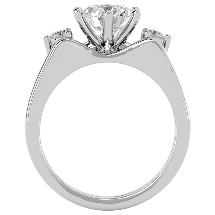 1 1/2 Carat Diamond Solitaire Ring With 1/5 Carat Enhancer In 14 Karat White Gold