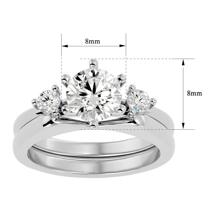 1 1/2 Carat Diamond Solitaire Ring With 1/5 Carat Enhancer In 14 Karat White Gold
